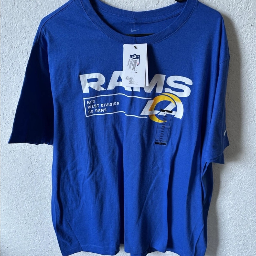 Men’s 2XL Los Angeles Rams NIKE Division Essentials Blue T-Shirt NWT